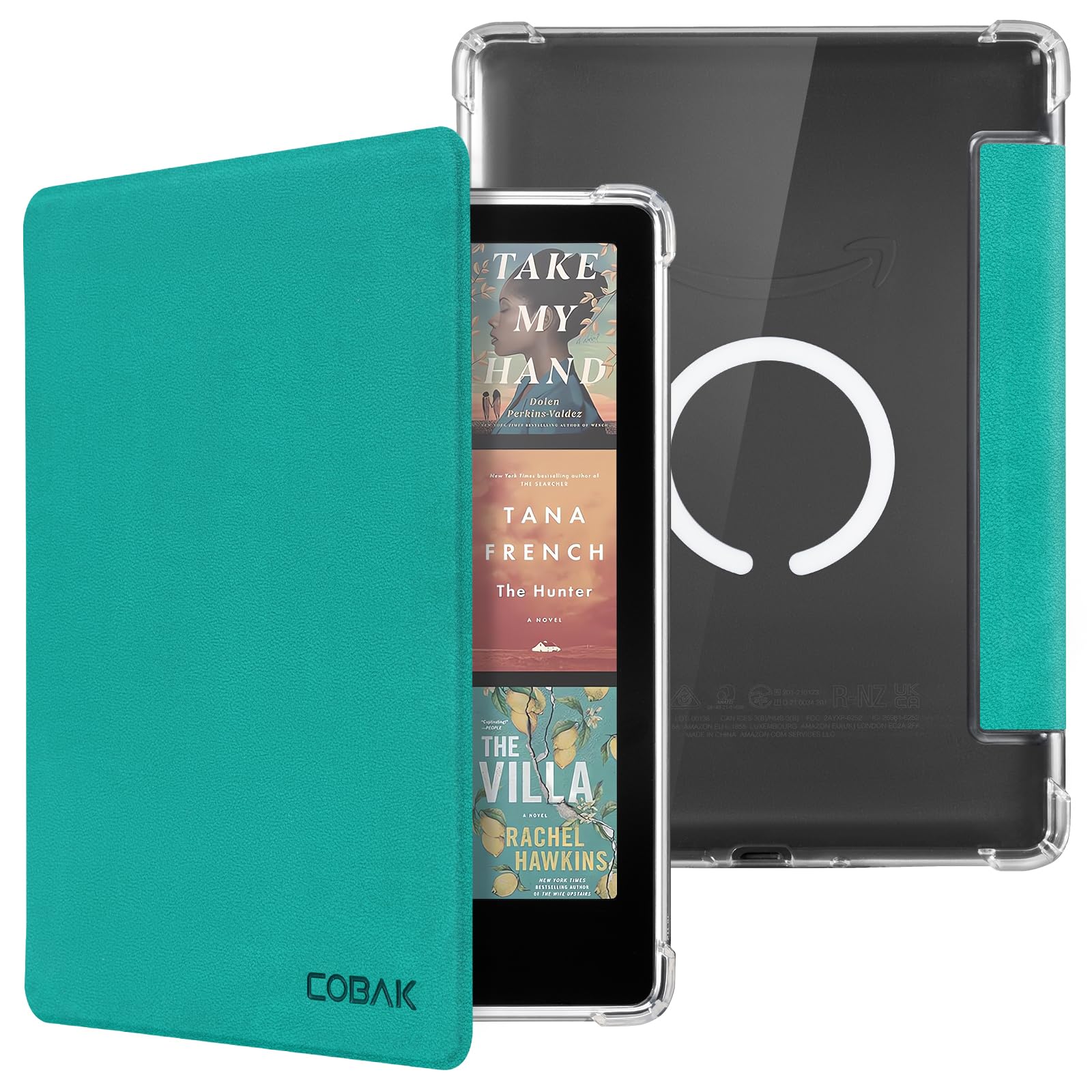 CoBak Magnetic Case for 7" Kindle Paperwhite 12th Gen 2024 and Kindle Colorsoft - Compatible with iPhone MagSafe, for Samsung/Belkin/Anker Wireless Charging Pads, Clear Back Cover, Auto Sleep Wake