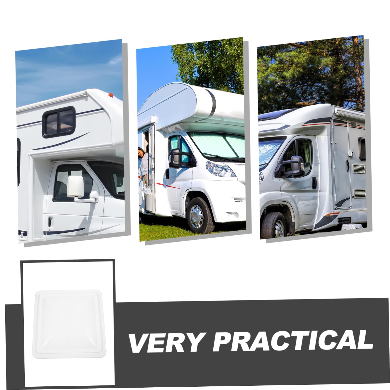 Cabilock Copertura Ventilazione Efficiente per Finestra Camper 14x14 Pollici e Plastica Bianca Installazione Semplice Tetto Veicoli Ricreazionali