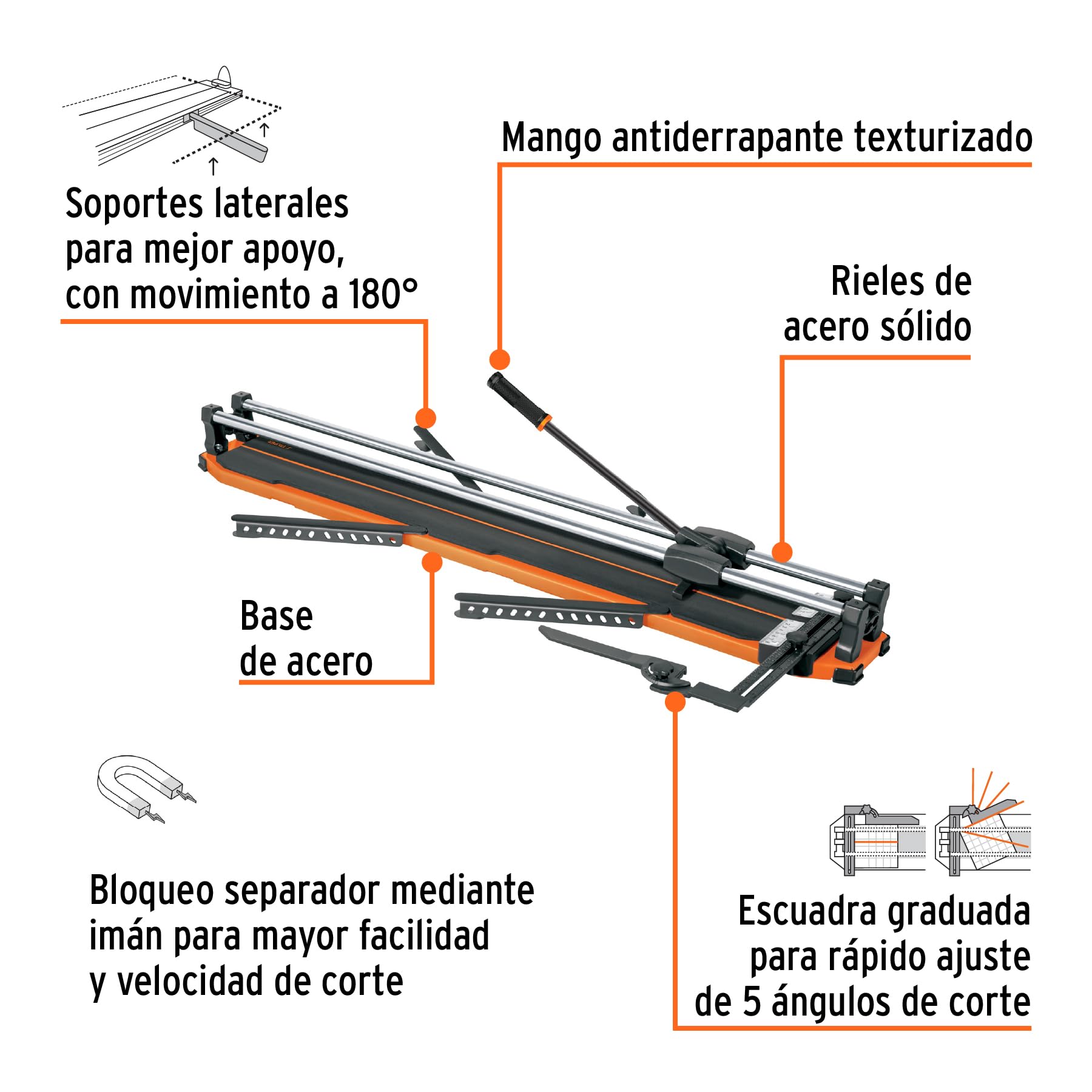 Truper Expert CAZ-100BX, Cortador azulejo 40" (100 cm) gran formato con maletín