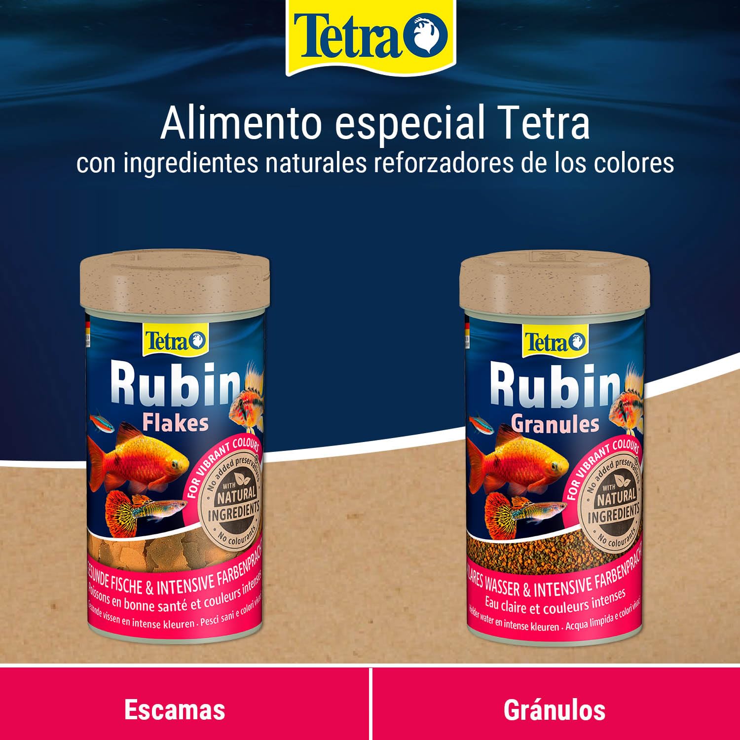 Tetra Rubin Flakes Alimento completo en copos, 10 L | Potenciadores de color naturales | Brillo intenso del color de los peces