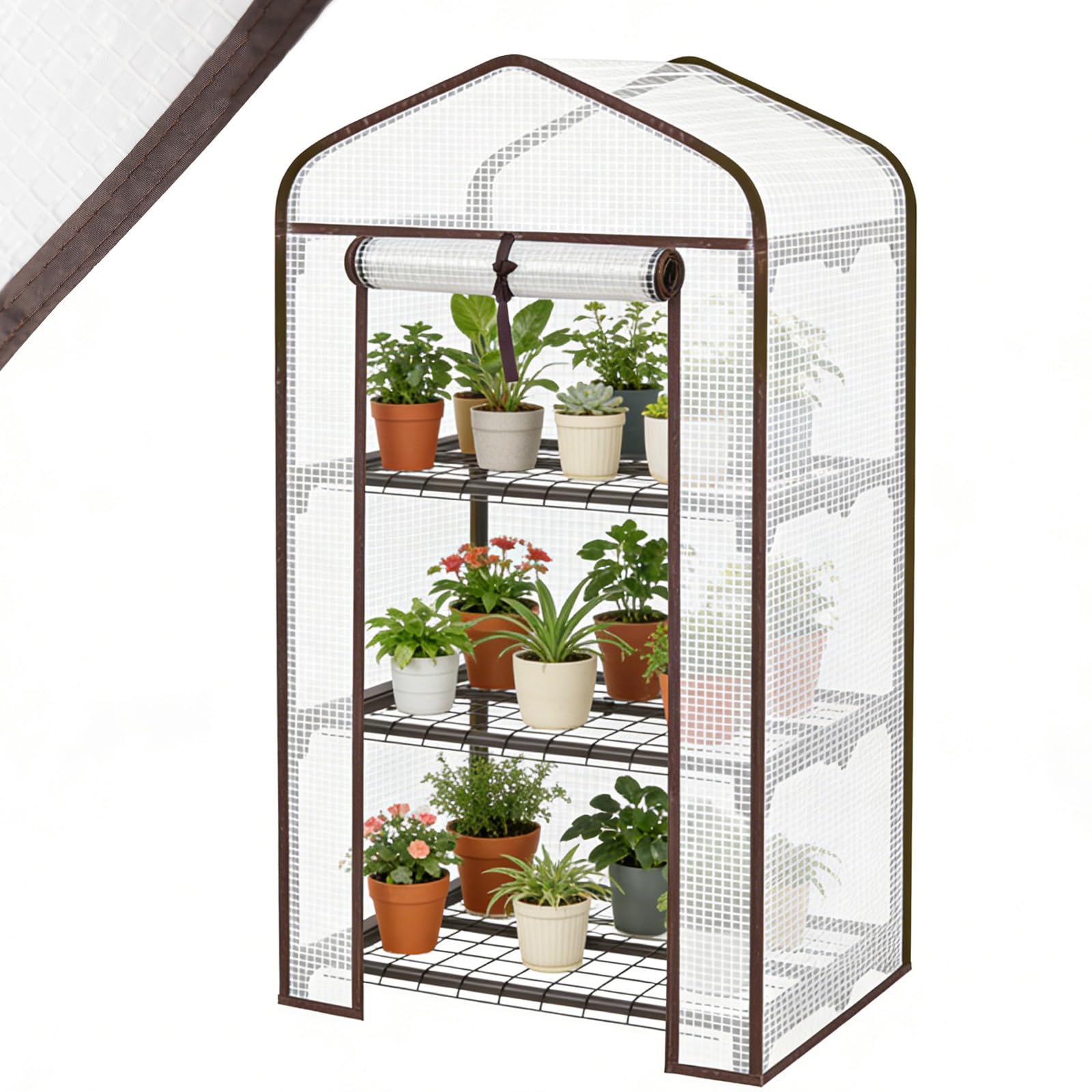 Sekey Mini Tomatengewächshaus 3 Etagen, Foliengewächshaus, Gewächshaus klein Balkon Winterfest - für Indoor & Outdoor Tomatenhaus mit herausnehmbaren Ebenen für Flexible Pflanzhöhe