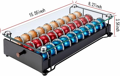 Miniatura 3 de Rice rat Vertuo - Cajón para cápsulas Nespresso con vidrio (clase 30 cápsulas) 30 cápsulas (vidrio),30 cápsulas (mentales)
