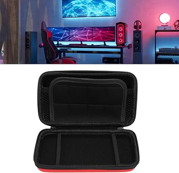 Hard Carrying Case for New 2DS XL/2DS LL/New 3DS/3DS Console, Protective Travel Case Pouch with 8 Game Slots, Water Resistant PU Shell, Shockproof EVA Case for Console Ac