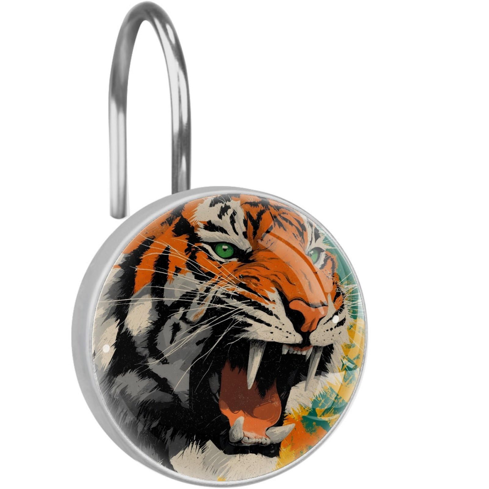 VAPOKF Decorative Shower Curtain Hook, Tiger Rustproof Stainless Steel Shower Curtain Hook for Bathroom, Shower Curtain Hangers for Shower Rod