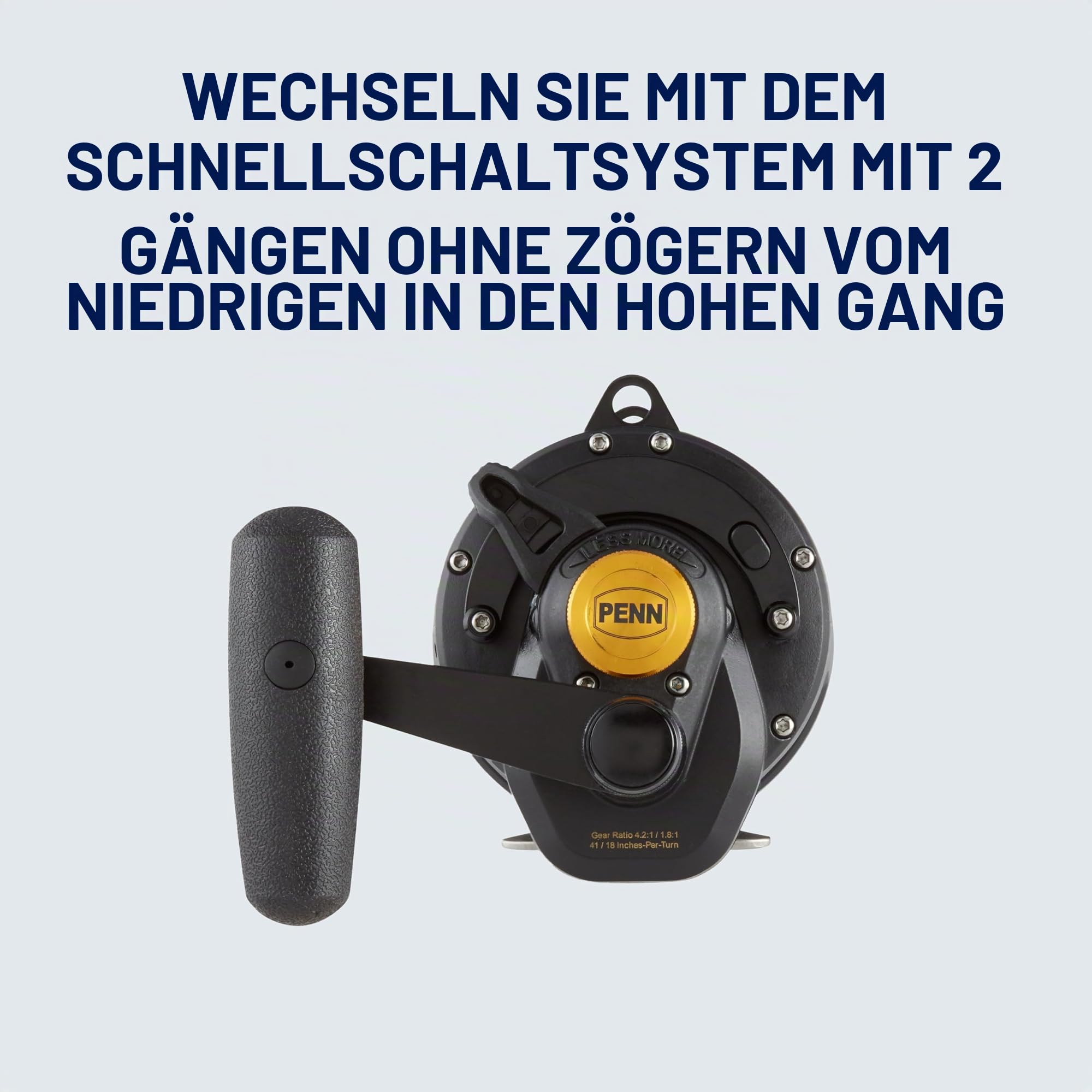 PENN Squall Lever Drag 2 Speed Multirolle – Salzwasser Boots- und Kajaksangeln