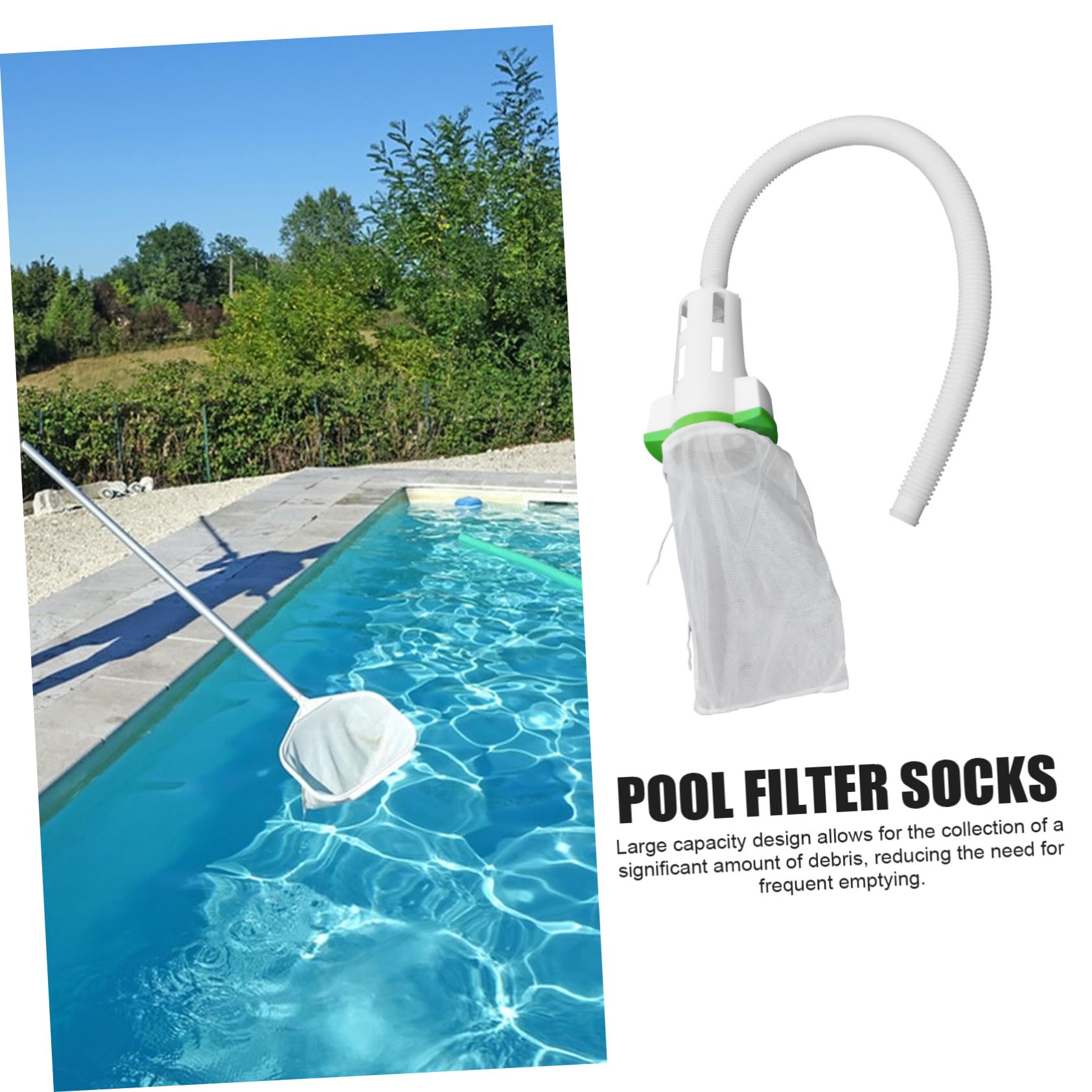 TOYANDONA Bolsas de Malla para Filtro de Piscina con Manguera Fundas Elásticas para Cesta Recolectora de Repuestos Desmontables para Limpieza de Piscinas Enterradas