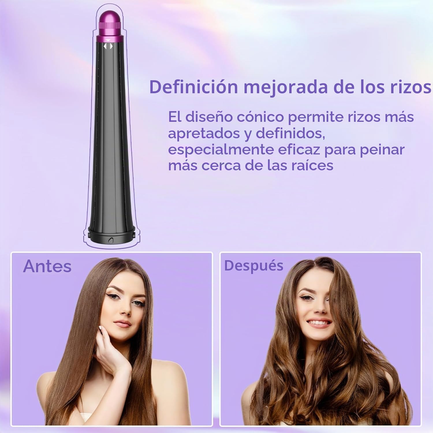 Embudo de rizador largo para Dyson Airwrap HS01 HS05, 20-36 mm, diseño cónico, cilindros para rizar, piezas de fijación, rosa pálido