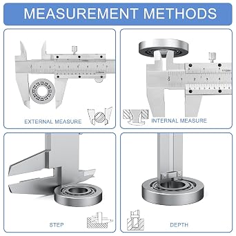 Dual Scale Vernier Caliper 200mm, Stainless Calipers Measuring Tool