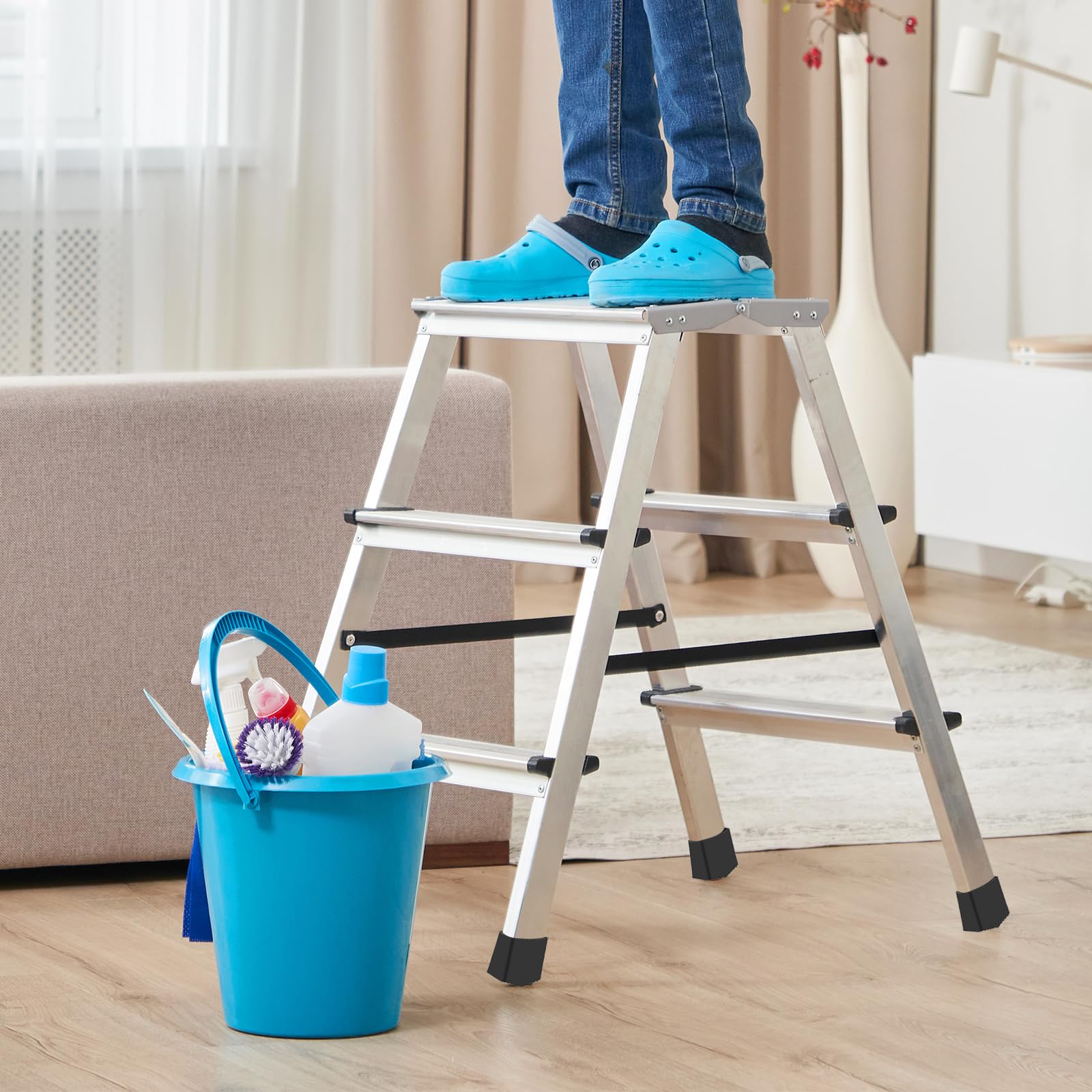 4 sztuki stopek do drabiny, zapasowe nóżki do drabin, odpowiednie do drabinek o wymiarach 2 x 4 cm, nadają się do budowy maszyn, wspinaczki w domu, ludzie muszą mieć