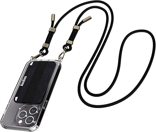 Keebos - Funda cruzada para iPhone con cartera para tarjetas y diseño de correa desmontable recientemente mejorado (funda transparente, correa