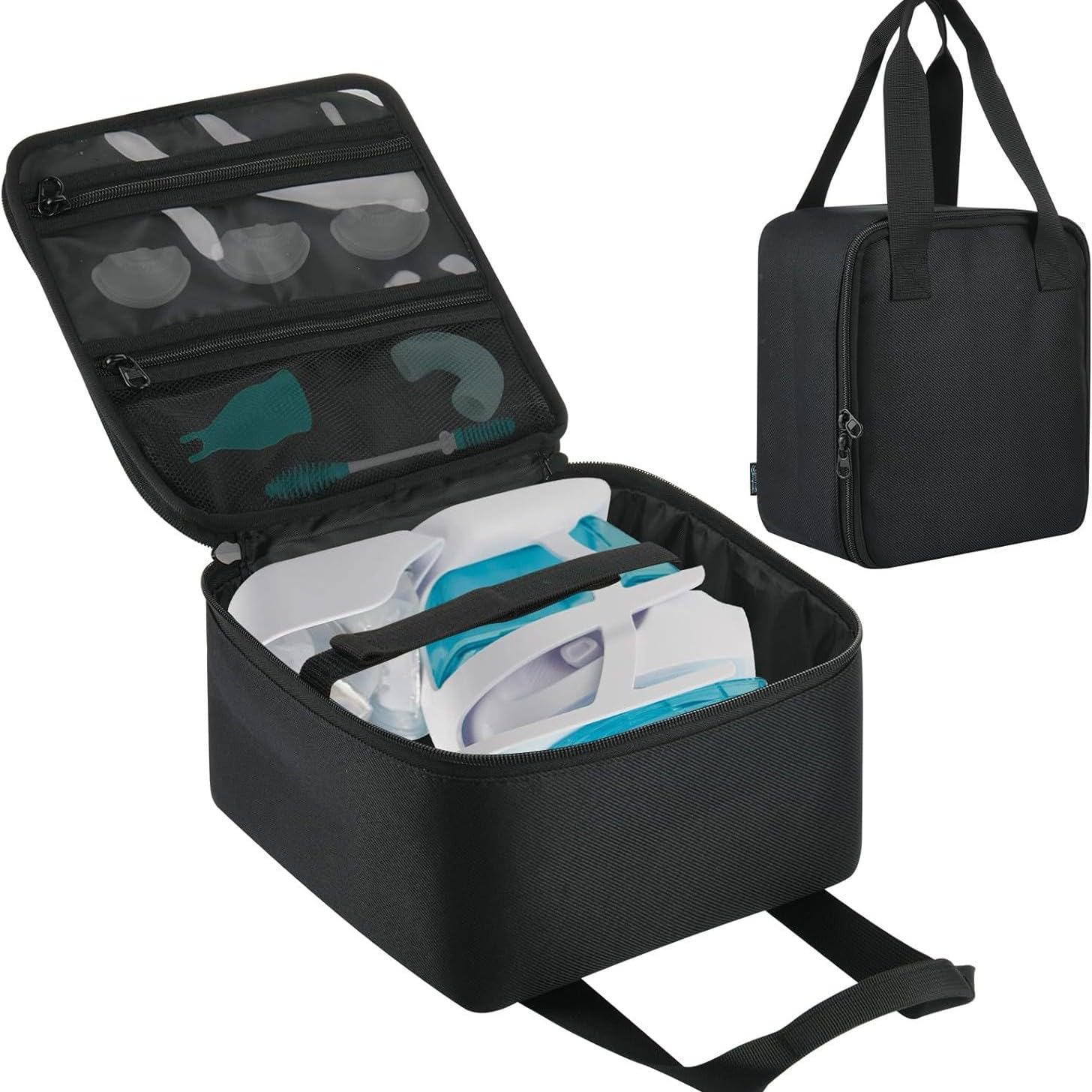 System R do nosa z etui podróżnym przenośny irygator do nosa kompaktowa konstrukcja 24,9 x 21,9 x 10,1 cm czarny - idealny do łagodzenia zatok i ulgi alergicznej w podróży