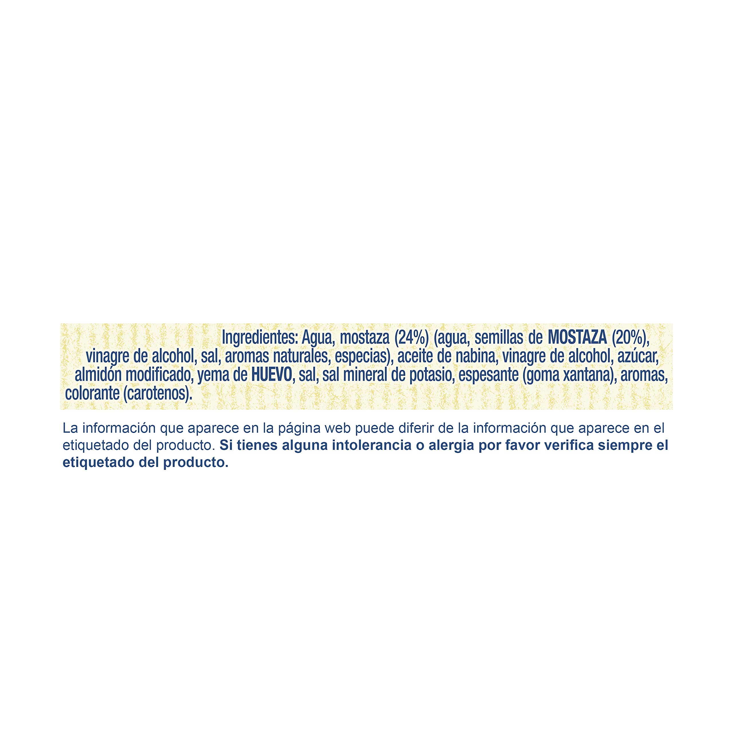 Hellmann's Salsa Mostaza Bocabajo 250ml - Pack de 6