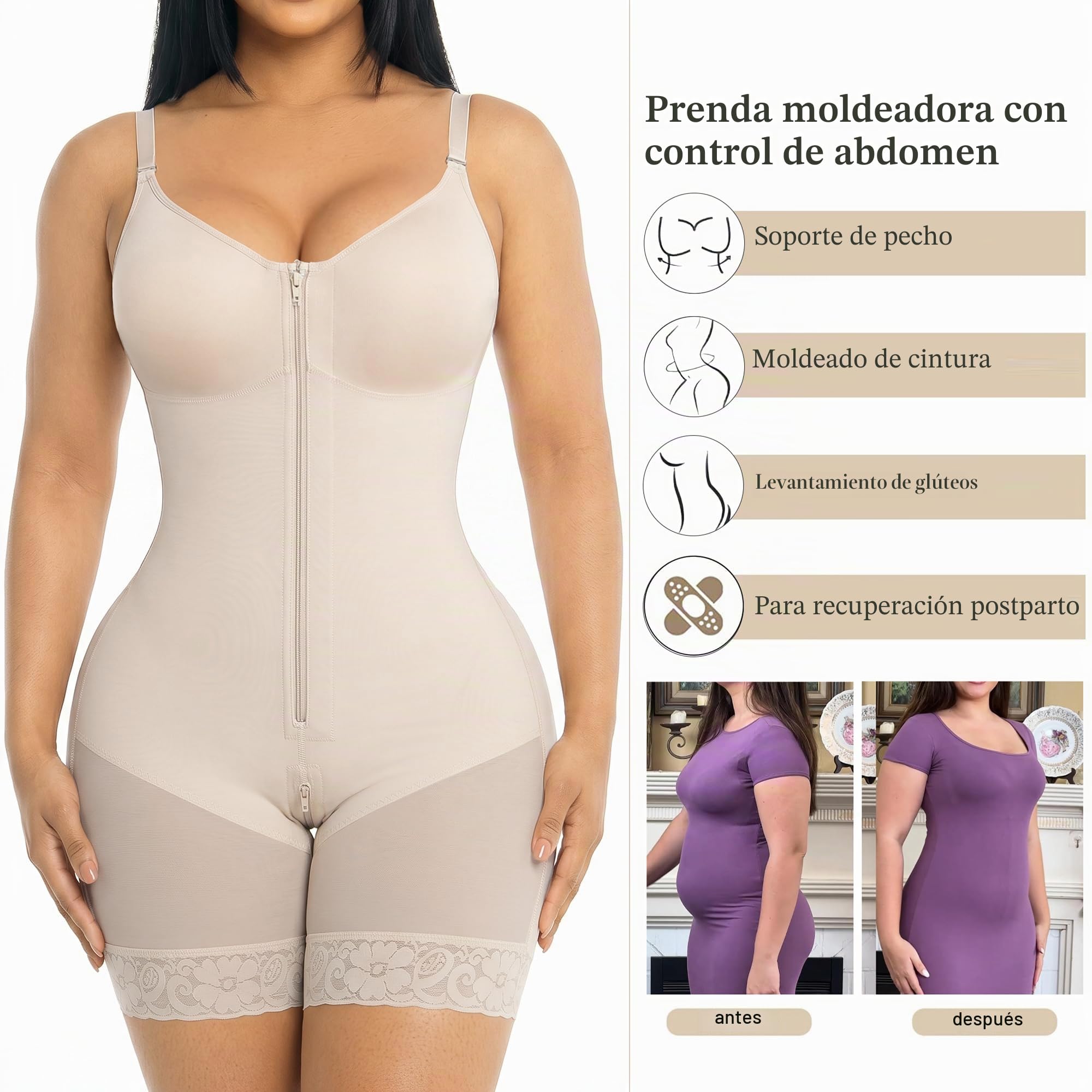 YIANNA Faja Colombiana Reductora Mujer Body Reductor Abdomen Postparto Moldeador Fajas Reductoras Shapewear Postquirurgica