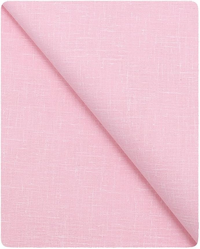 Men's Executive Linen Blended Cotton Shirt Piece ( 1 Shirt Piece for Men ) (Baby Pink)