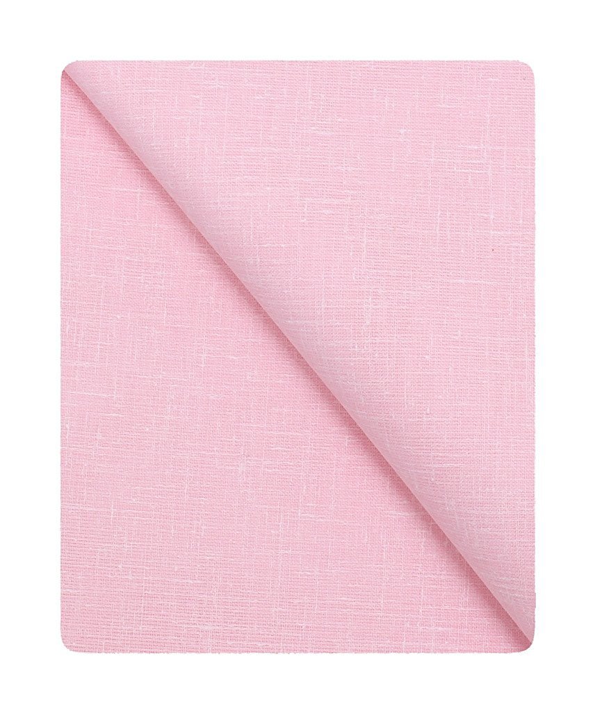 Men's Executive Linen Blended Cotton Shirt Piece ( 1 Shirt Piece for Men ) (Baby Pink)