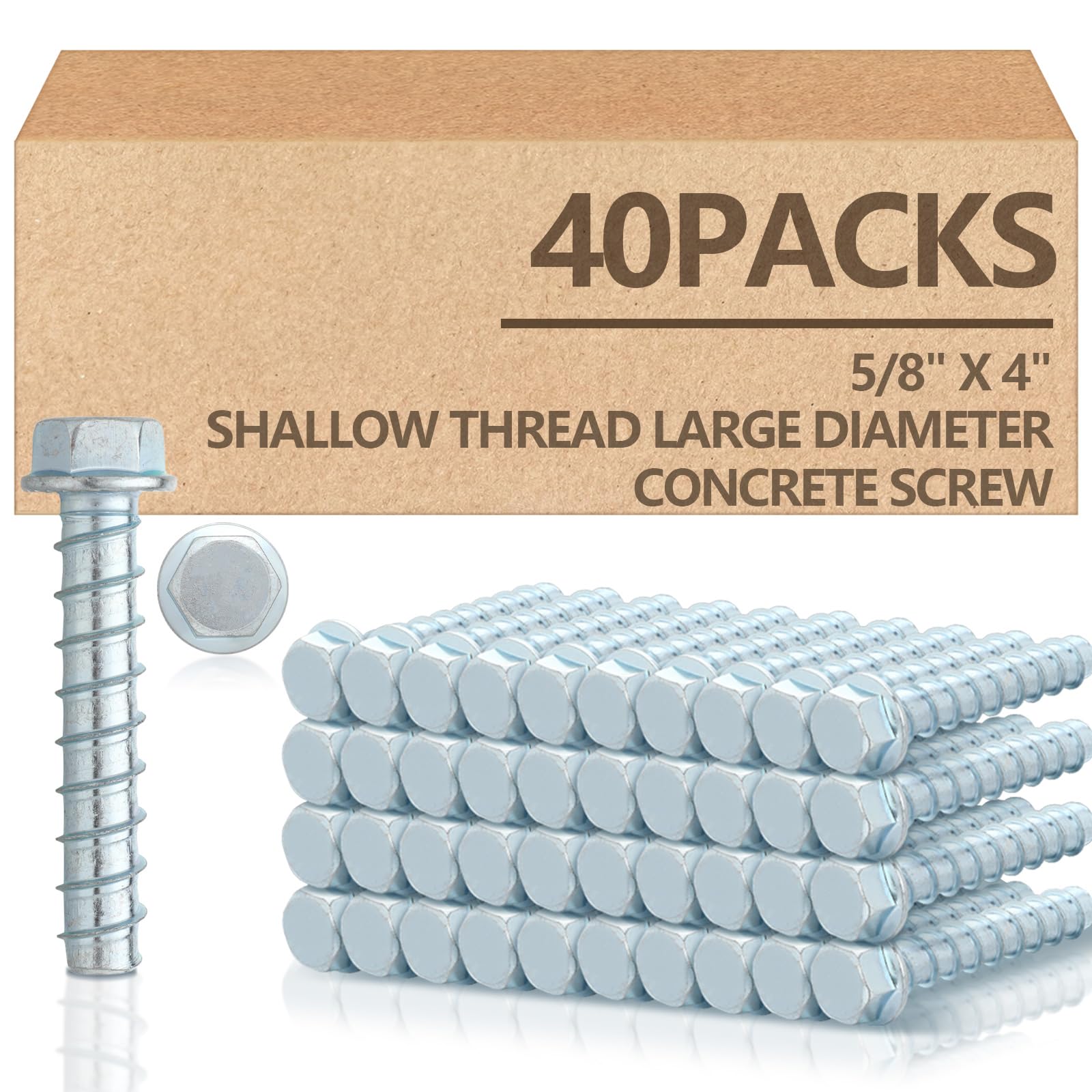 Concrete Anchors & Screws - 50 Pack -22 Concrete Anchors & Screws - 50 Pack -22