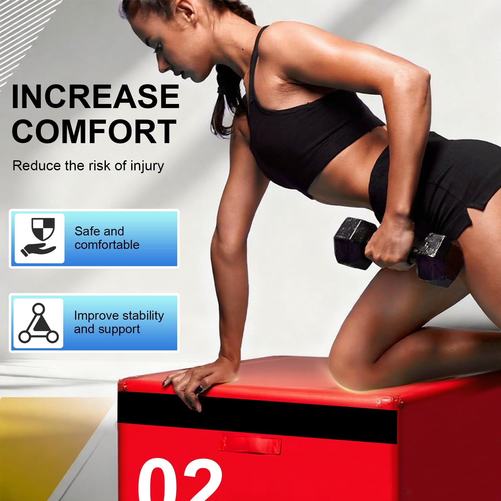 Boîte de Saut Pliométrique 4 en 1 - Box d'Entraînement Croix Fitness - Hauteur Réglable (20/30/40/50 cm) Stable & Antidérapant - Pour Cross Training, Musculation, Ca(Size:90x55x30cm,Color:Rouge)