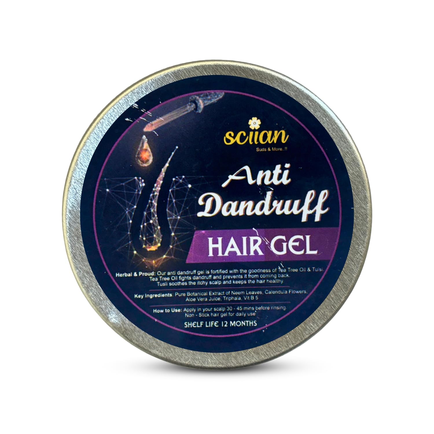 SCIIAN Anti-Dandruff Hair Gel | Removes & Prevents Dandruff | Non Sticky Oil Replacement Hair Cream | Soothes Scalp | with Tea Tree Oil & Tulsi | Non Sticky Hair Cream | for Women & Men | 100ml-image-15