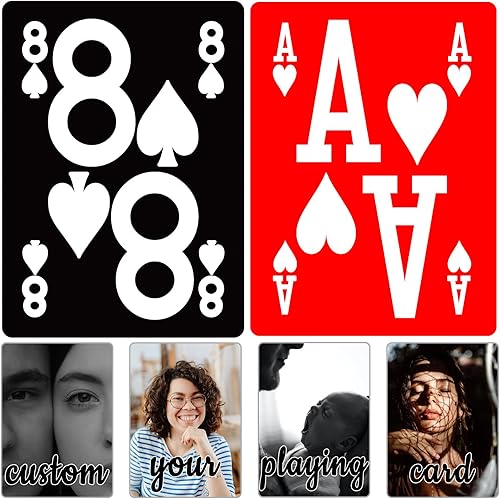Miniatura 1 de ooelyy Naipes personalizados Elite de baja visión, cartas de impresión grande personalizadas, fondo rojo y negro que hace que sea fácil de leer las