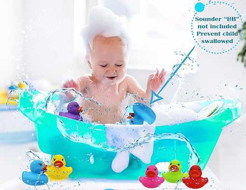 Miniatura 7 de The Dreidel Company Patos clásicos de goma para niños, seis colores sólidos, regalos de cumpleaños de baño, baby showers, aula, verano, playa y