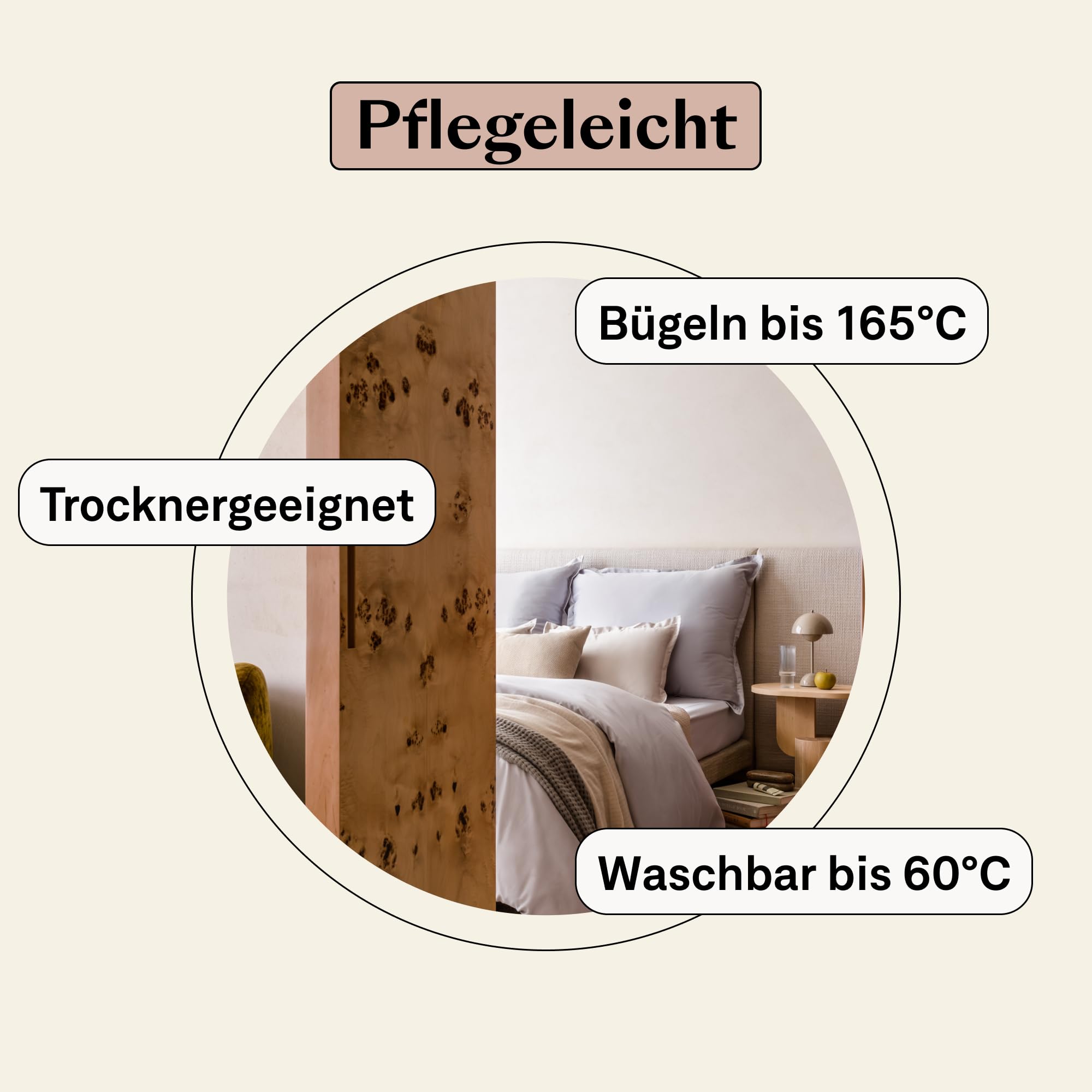Bettdeckenbezug aus ägyptischer Baumwolle 155x200 cm, hellgrau