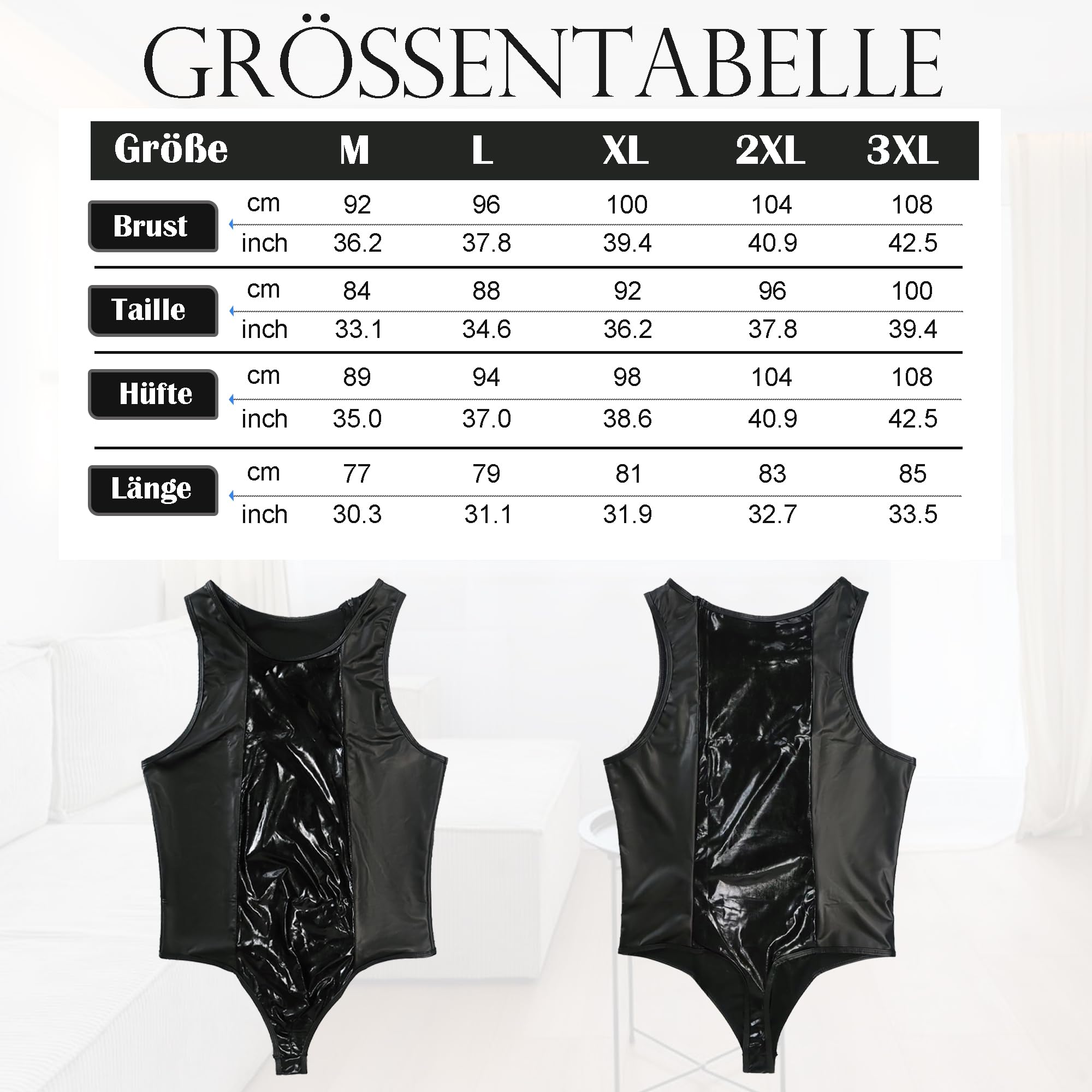 Uomo cuoio wrestling singolo senza maniche Shapewear Slim Fit Bodysuit Party Clubwear Leotard