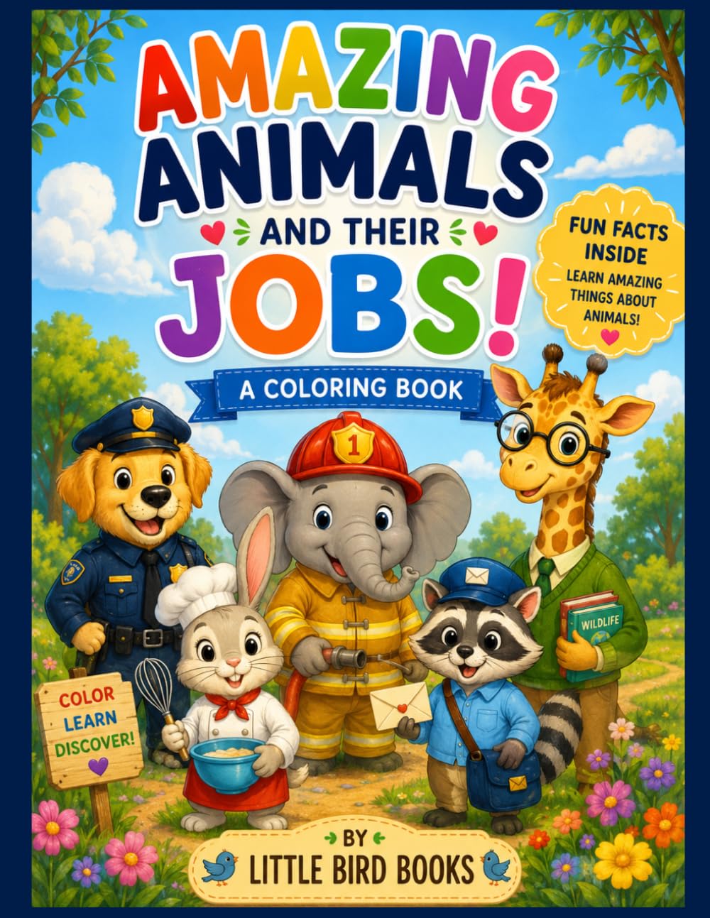 Amazing Animals and Their Jobs: A Coloring Book With Fun Facts About the Animals!