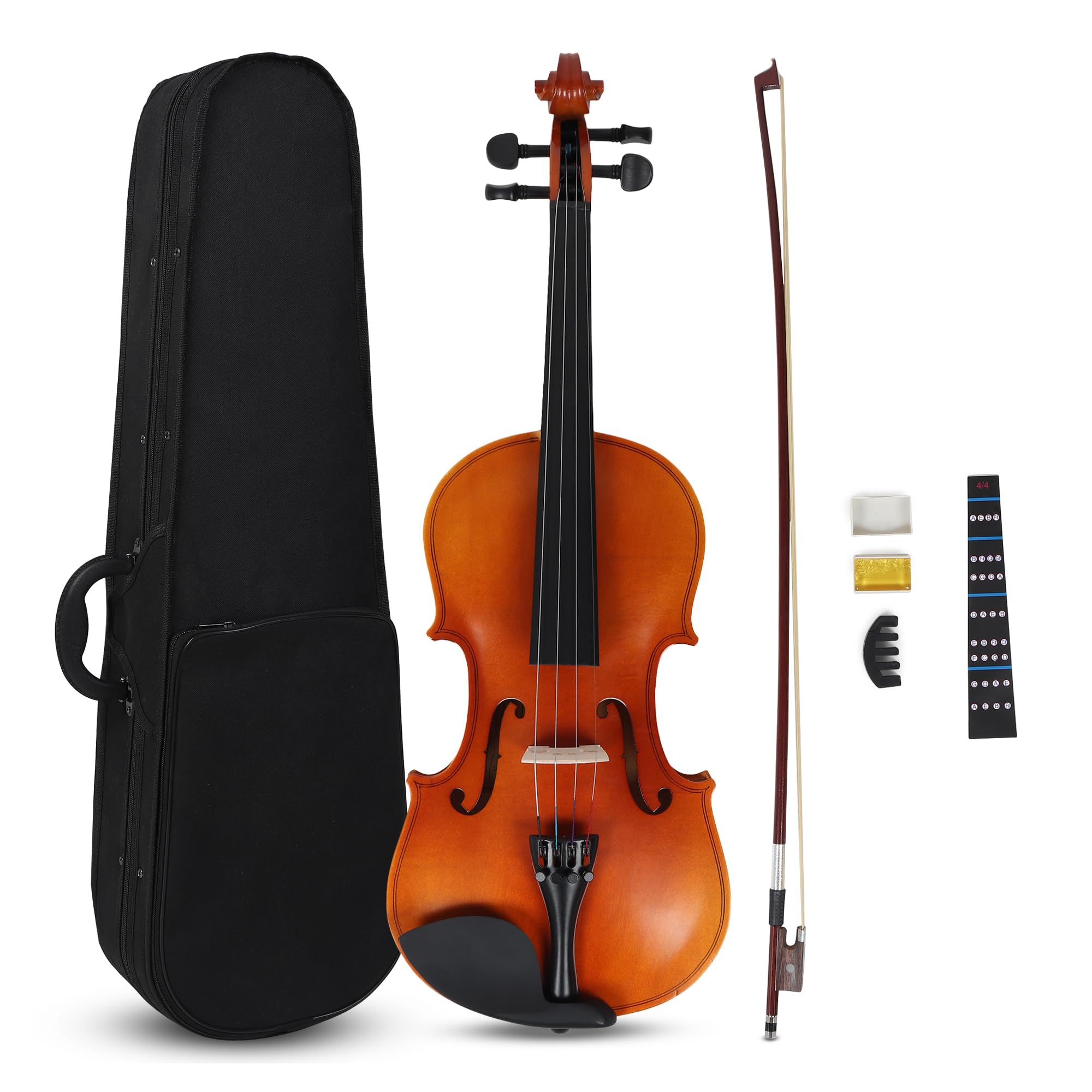 PERLMAN Classic Full Size Violin With 1 Brazil Wood Bow, Rosin, Hard Case, 1 Fingerboard Sticker, 1 Violin Mute (PM 40) (4/4)-image-12
