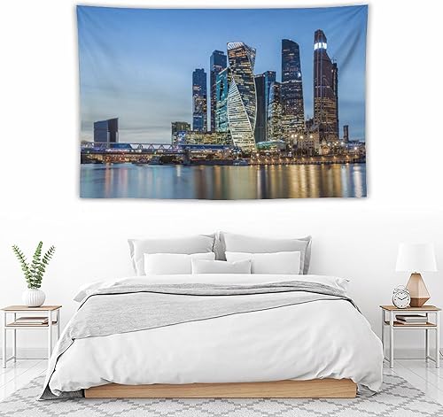 Miniatura 5 de Tapiz decorativo para pared, diseño de ciudad de Moscú, decoración de cortina, dormitorio, hogar, sala de estar, tapices de pared, 40 x 60 pulgadas