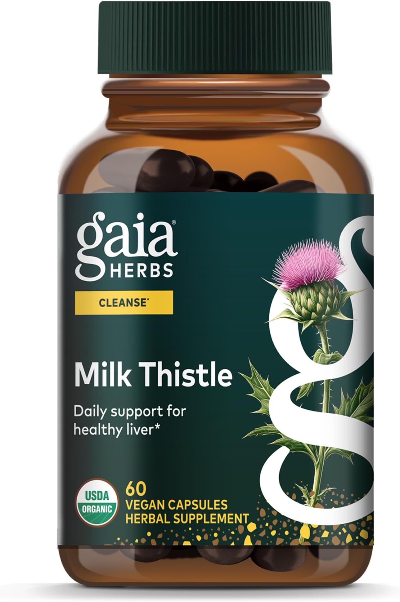 Milk Thistle - Liver Supplement & Cleanse Support for Maintaining Healthy Liver Function* - 60 Vegan Capsules (20-Day Supply)
