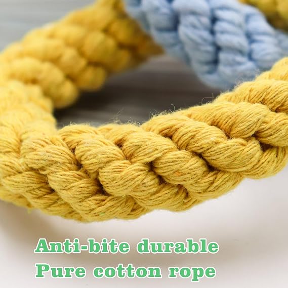 Sugar Glider Toys, Hanging Cotton Rope Ring Climbing Toy for Little Pet, Rat toys, Sugar Glider Cage Accessories, Exercise Toys for Sugar Glider, Rat, Squirrel, Bird, Other Little Climber (Short)