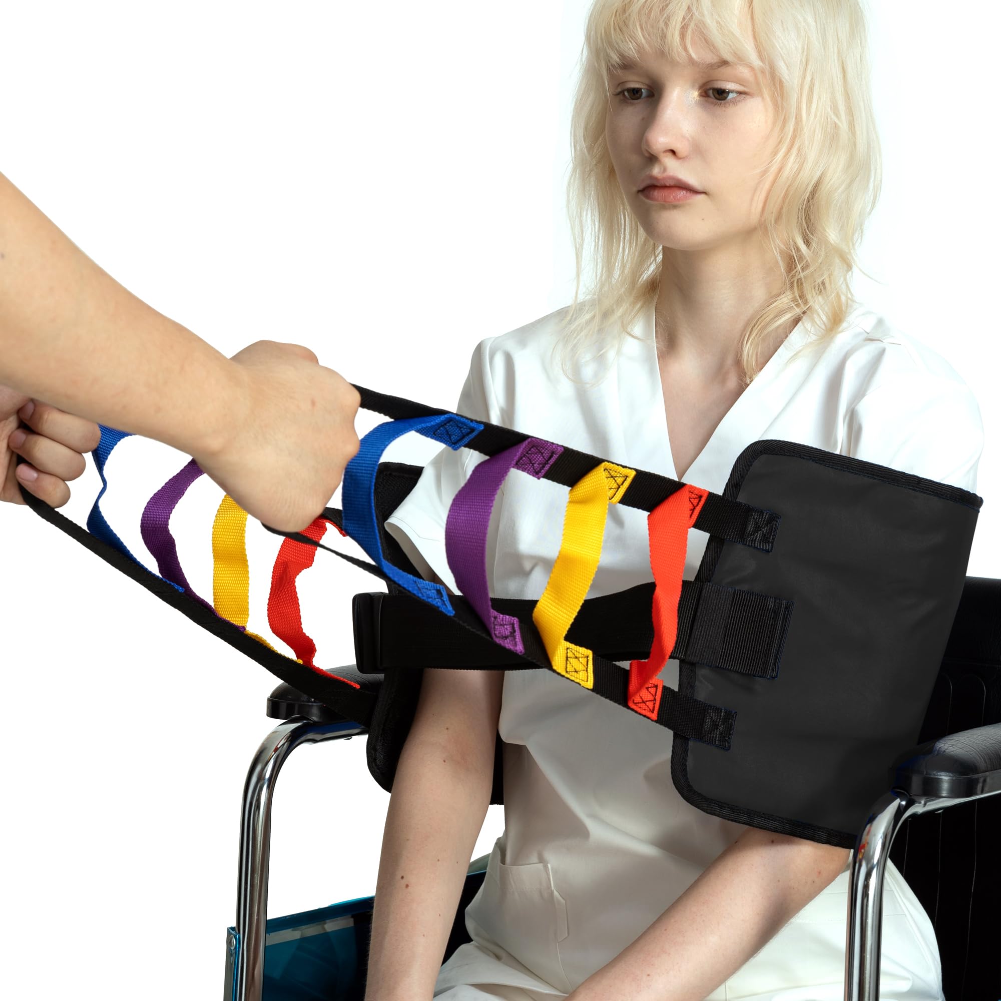 Tragegurt für Patienten, robust, für Bewegung, mit Stehhilfe, 180 kg Gewicht, gepolstert mit rutschfestem Innenpolster, sicherer Transport und Toilette, Schwarz