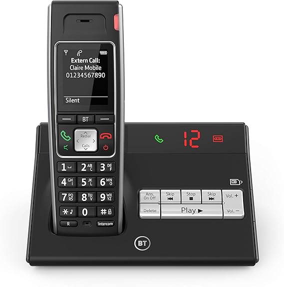 BT Diverse 7450 R DECT Cordless Phone With Answer Machine Black 060746
