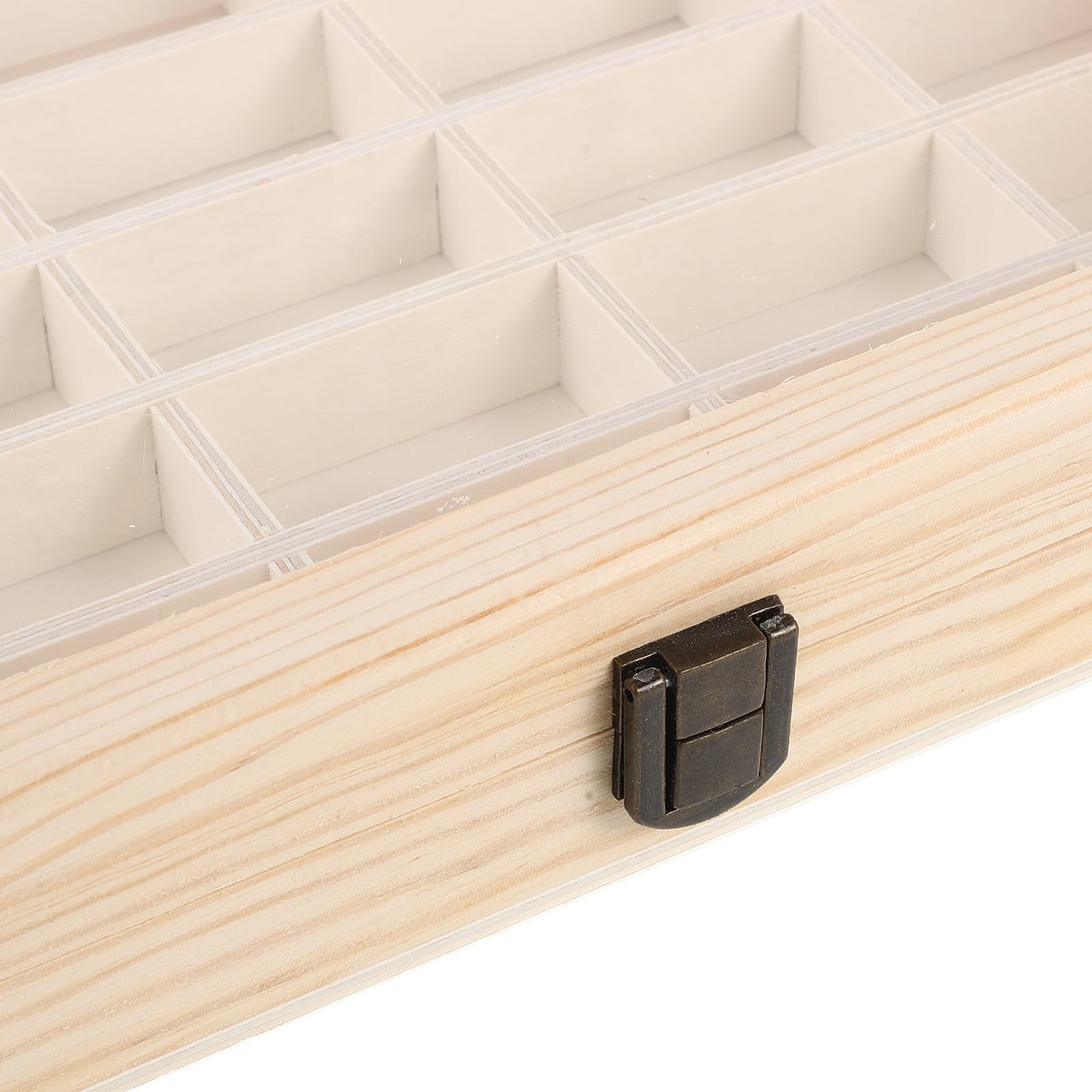 Housoutil Caja de Madera con 48 Compartimentos y Tapa para Muestras