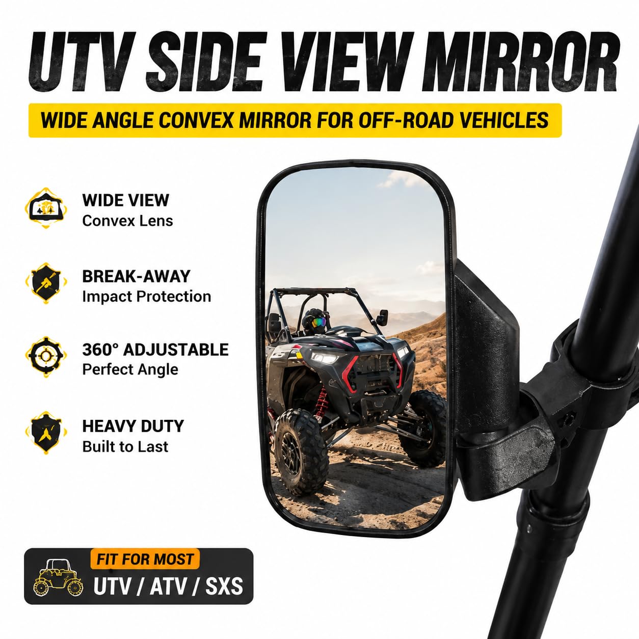 Paquet de 2 rétroviseurs latéraux UTV for Arctic Cat Wildcat EPS 2015