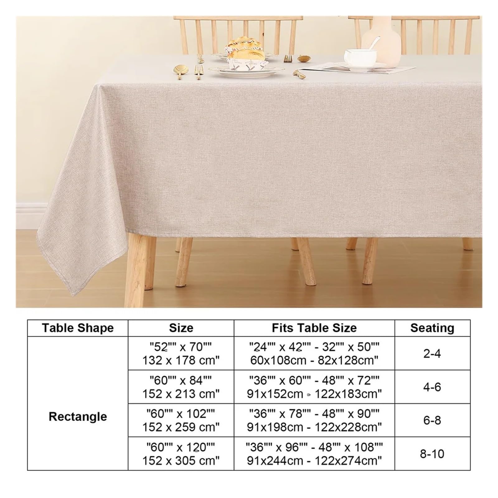 Mantel Impermeable Mantel Rectangular De Lino Sintético, Tela Lavable E Impermeable, Cubierta Mesa For Cocina Y Comedor(Gray,(140x240cm) Rectangle)