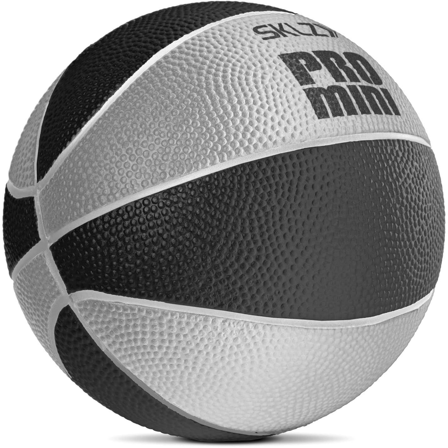 SKLZ Pro Mini Swish Foam Basketball, 12.7 cm Indoor Ball for Kids, Perfect for Home Use, Compatible with Pro Mini Hoops - Soft Foam for Quiet Play, Ideal for Skill Development and Fun, Black/Sliver
