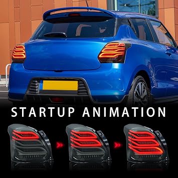 Archaic LED Rear Lights Compatible for Suzuki Swift Sport 2017-2023,with Sequential Turn Signal,Animation DRL