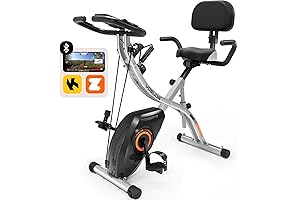 Foldable Stationary Exercise Bike for Home Gym Workouts with Pulse Sensors
