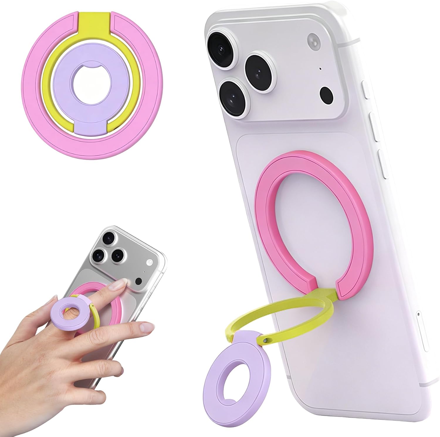 CCSmall for MagSafe Phone Grip, Magnetic Phone Ring Holder Pink