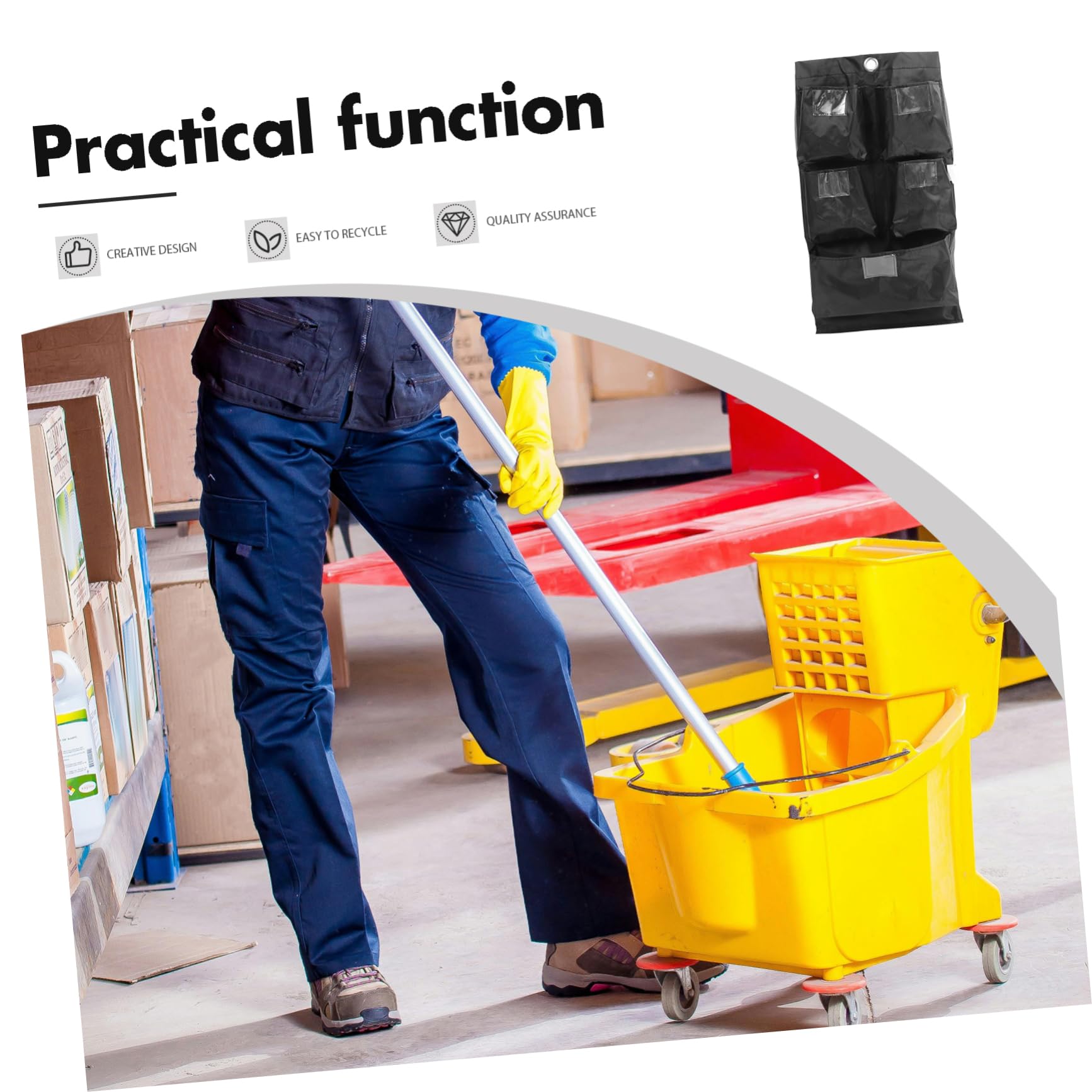 Cabilock Bolsa De Repuesto para Carrito De Limpieza Oxford Compartimentos Uso Industrial