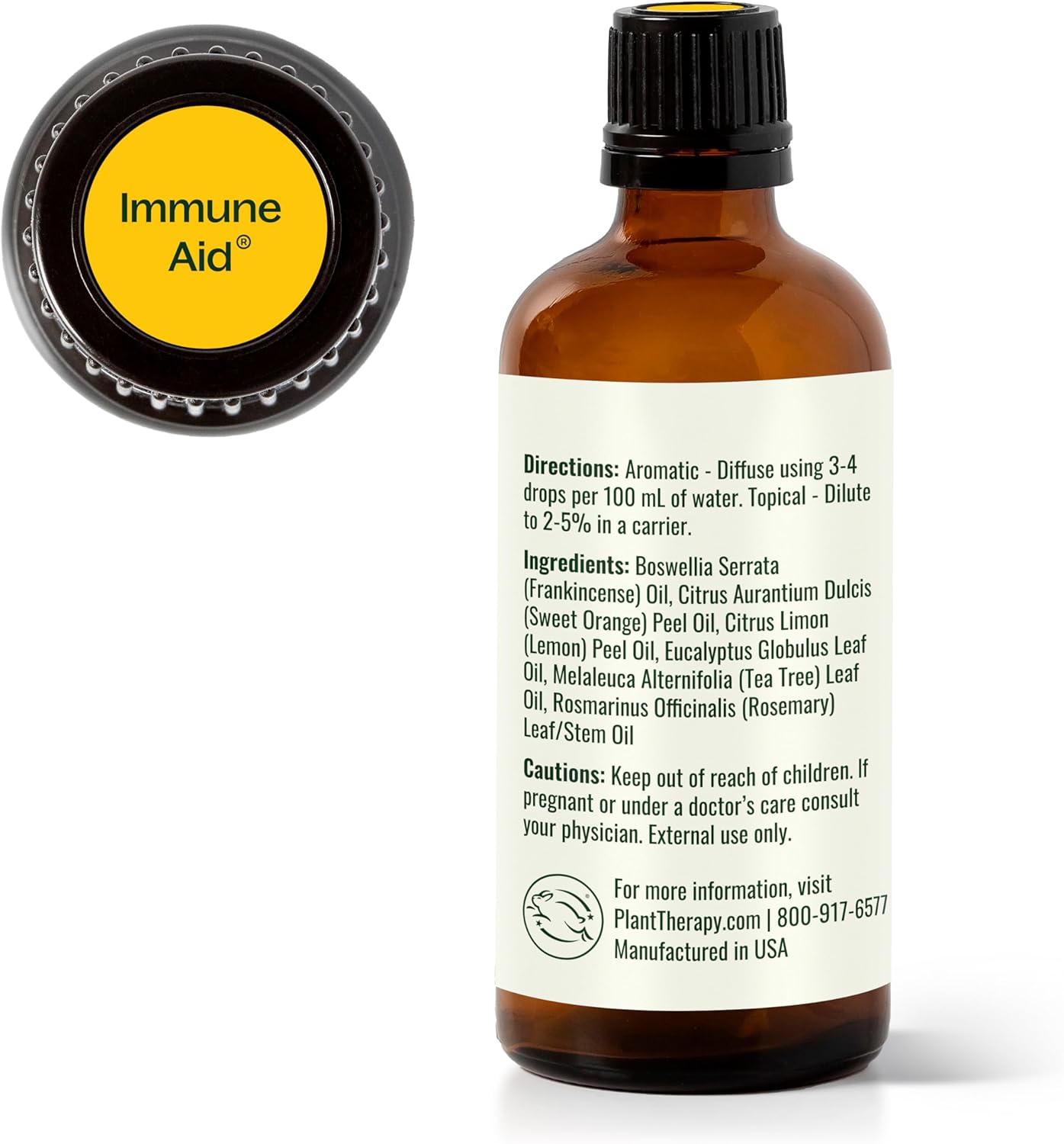 Plant Therapy Immune Aid Essential Oil Blend 100 mL (3.3 oz) 100% Pure, Undiluted, Natural Aromatherapy, Natural Immune Support, Fresh Scent
