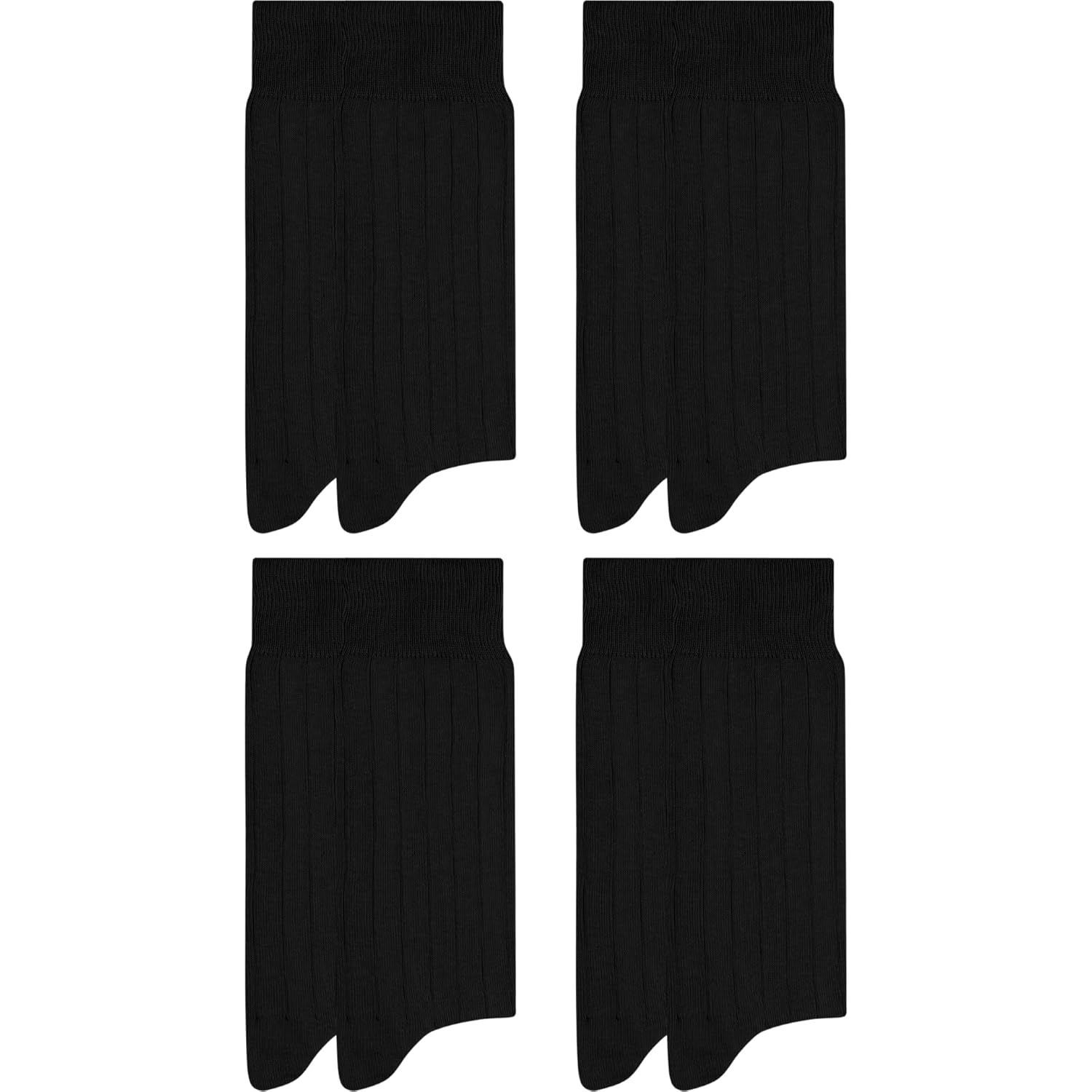 Kit 4 Pares de Meias Sociais Mash Cano Alto Algodão Canelada Masculina Adulta