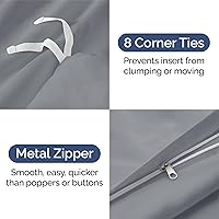 Vista 4 de Juego de funda de edredón tamaño Queen - Funda de edredón extra suave tamaño Queen 90 x 90 con 2 fundas de almohada - Ropa de cama cómoda y 06