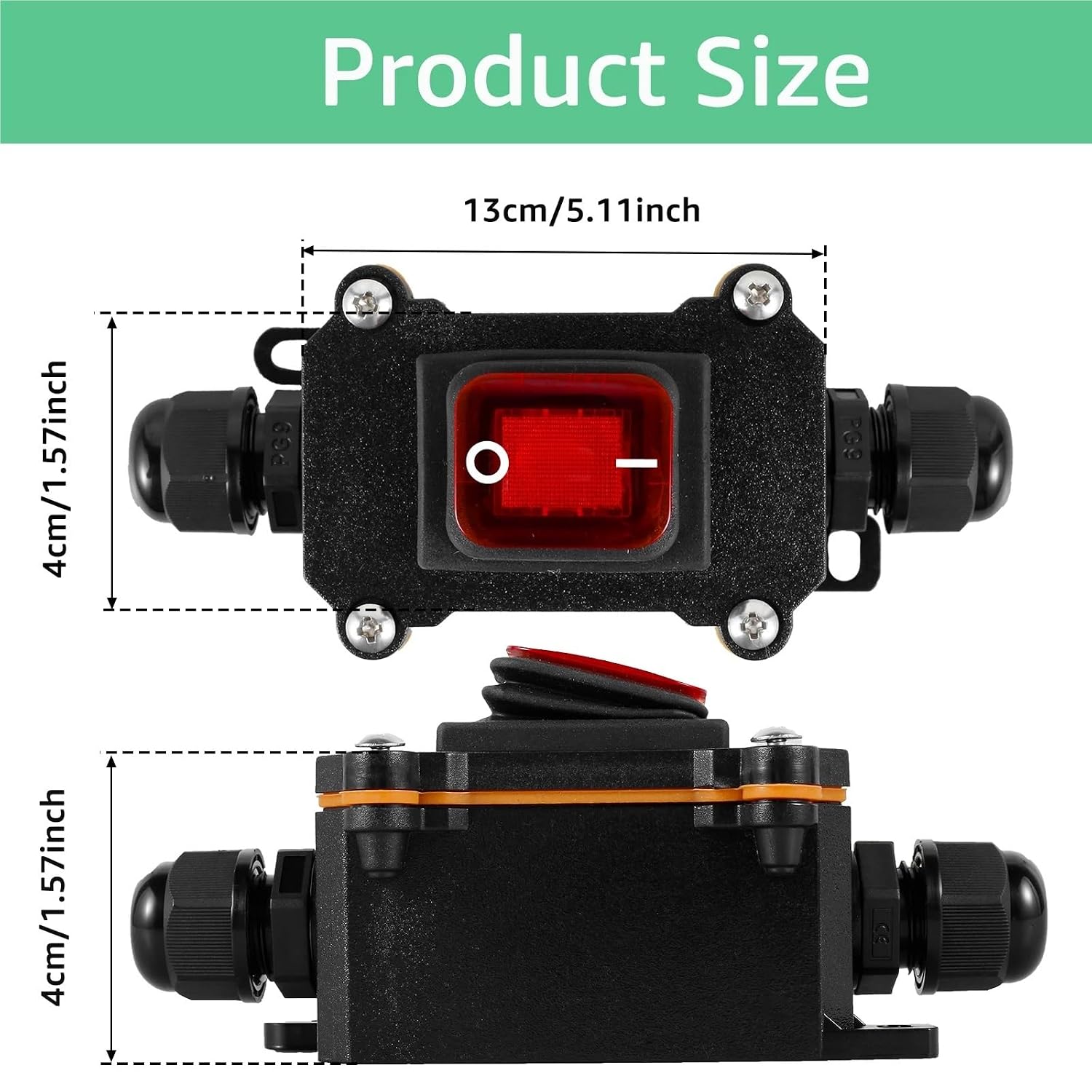 Inline Cord Switch 6PCS 16A-20A Inline Switch Boxes - IP67 Waterproof, 110V-220V for Outdoor Power Cords