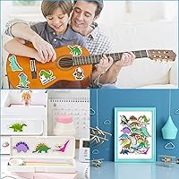 Vista 5 de SUNVIME Juego de calcomanías de dinosaurio, 50 unidades, lindas botellas de agua de dinosaurios, calcomanías de vinilo impermeables para laptop