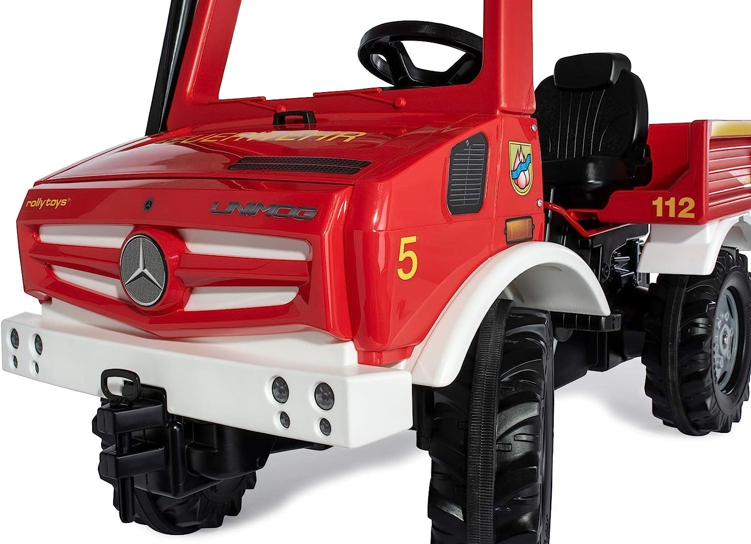 Rolly Toys Fire Unimog Pompier Edition 2020 Voiture à pédales 3-8 Ans avec remorque