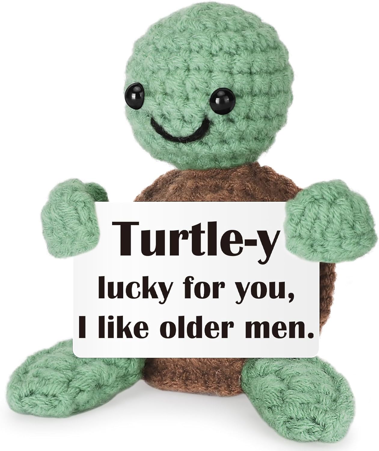 Fathers Day Romantic Gift for Dad from Wife Girlfriend, I Love You Gifts for Older Men Husband Boyfriend, Cute Small Turtle Anniversary Birthday Gifts for Him Her, Emotional Positive Crochet Turtle