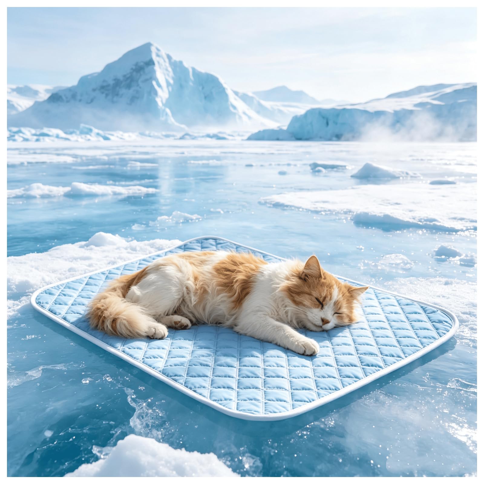 Generisch Cooling Mat for Dogs and Cats, Self-Cooling Dog Mat, Summer, Washable Cooling Cushion, Self-Cooling Dog Cooling Blanket, Cats for Dogs, Cats, Blue, XL