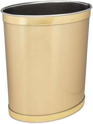 Miniatura 2 de Stephanie Imports Cesta de basura hecha en Estados Unidos, de 5 galones, elegante y elegante, de vinilo Mylar (13 x 11 pulgadas) (oro metálico)